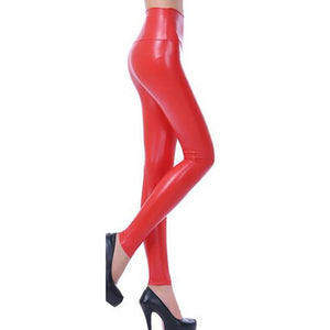 women leggings faux leather high quality slim leggings plus size High elasticity s-xl leather leggings