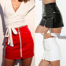 Women High Waist Leather Zip Pencil Slim Short Sexy Mini Skirt
